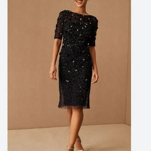 Adrianna Papell | Dresses | Adrianna Papell Petaluma Sequin Dress Navy Size  4 | Poshmark